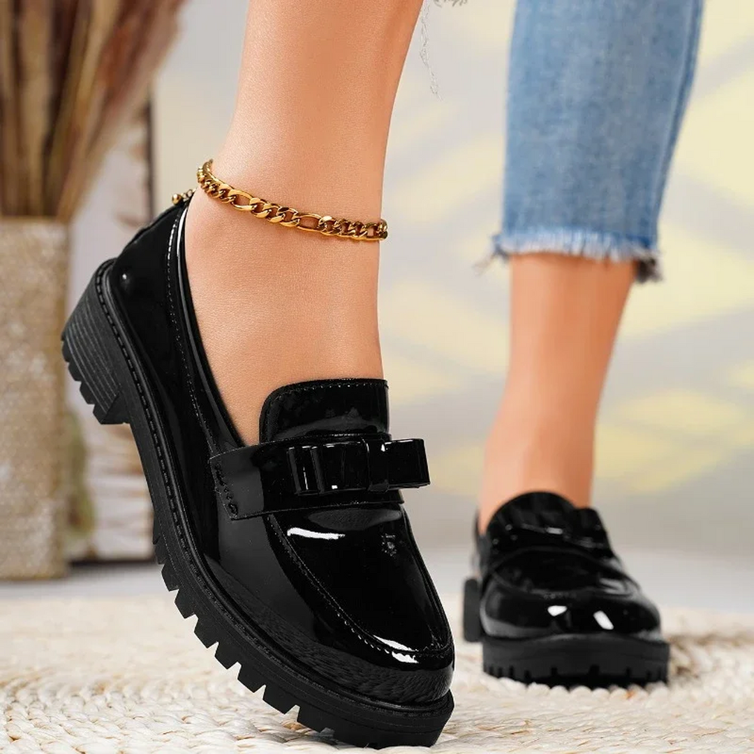 Kimberly | Women Orthopedic Bow Detail Chunky Loafers