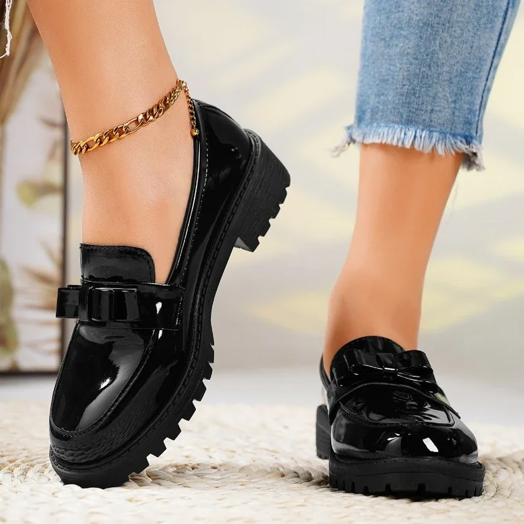 Kimberly | Women Orthopedic Bow Detail Chunky Loafers