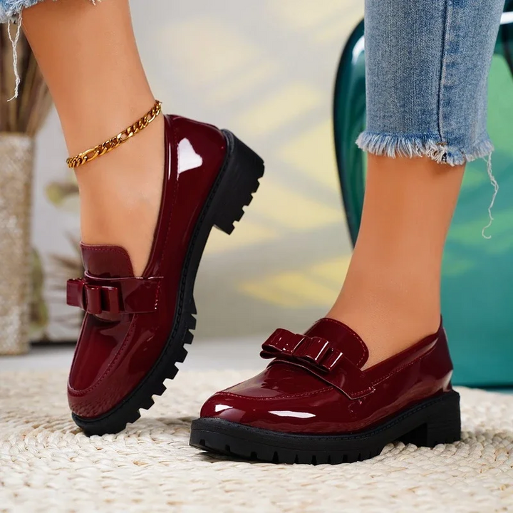 Kimberly | Women Orthopedic Bow Detail Chunky Loafers