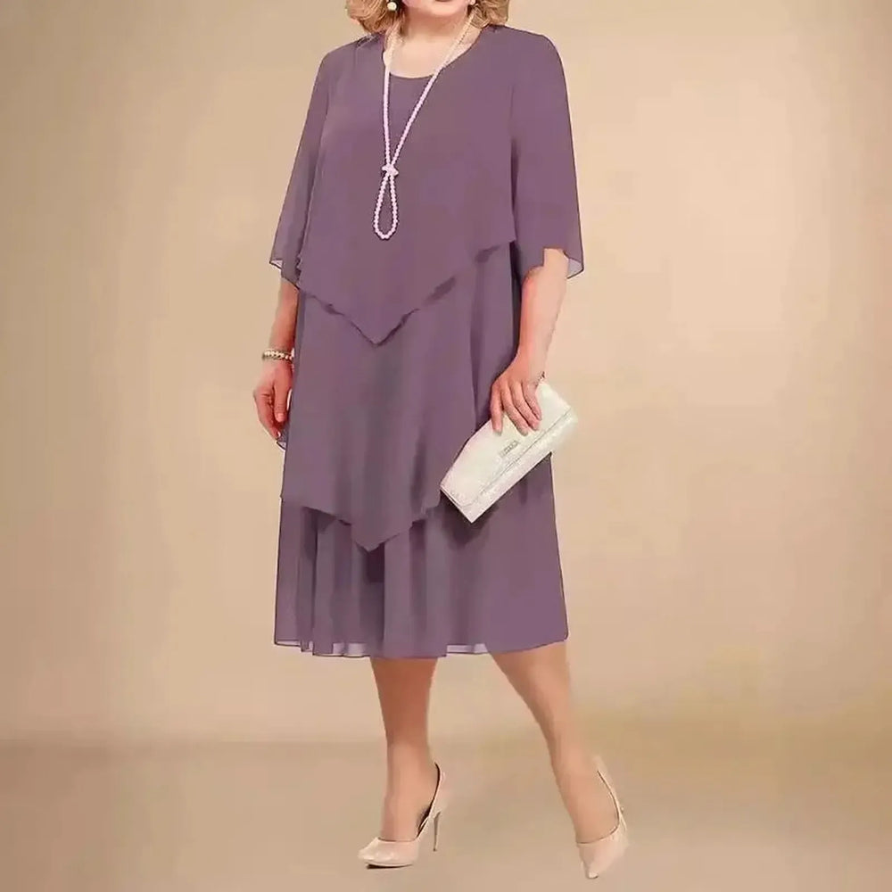 Kimberly | Women's Layered Midi Wedding Guest Dress