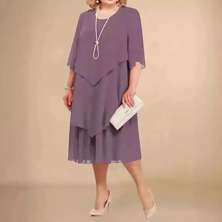 Kimberly | Women's Layered Midi Wedding Guest Dress