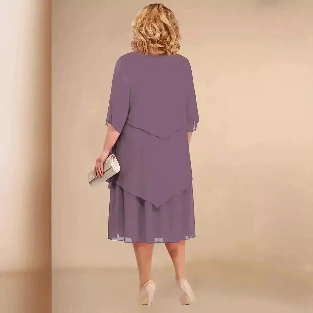 Kimberly | Women's Layered Midi Wedding Guest Dress