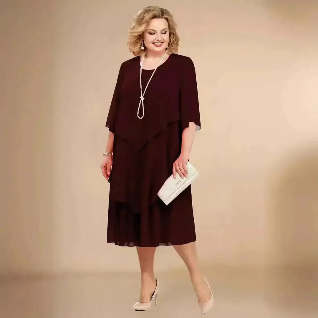 Kimberly | Women's Layered Midi Wedding Guest Dress