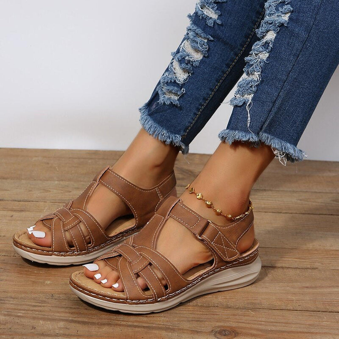 Lauren | Women's Buckle Strap Casual Espadrilles Walking Sandals