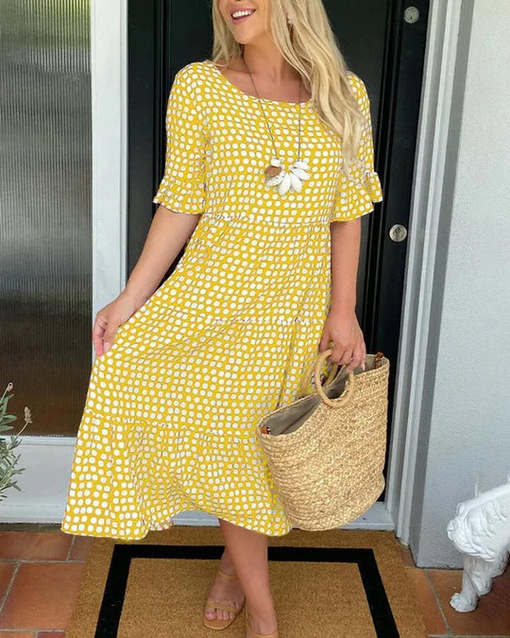 Lauren | Women's Printed Tiered Midi Summer Dress