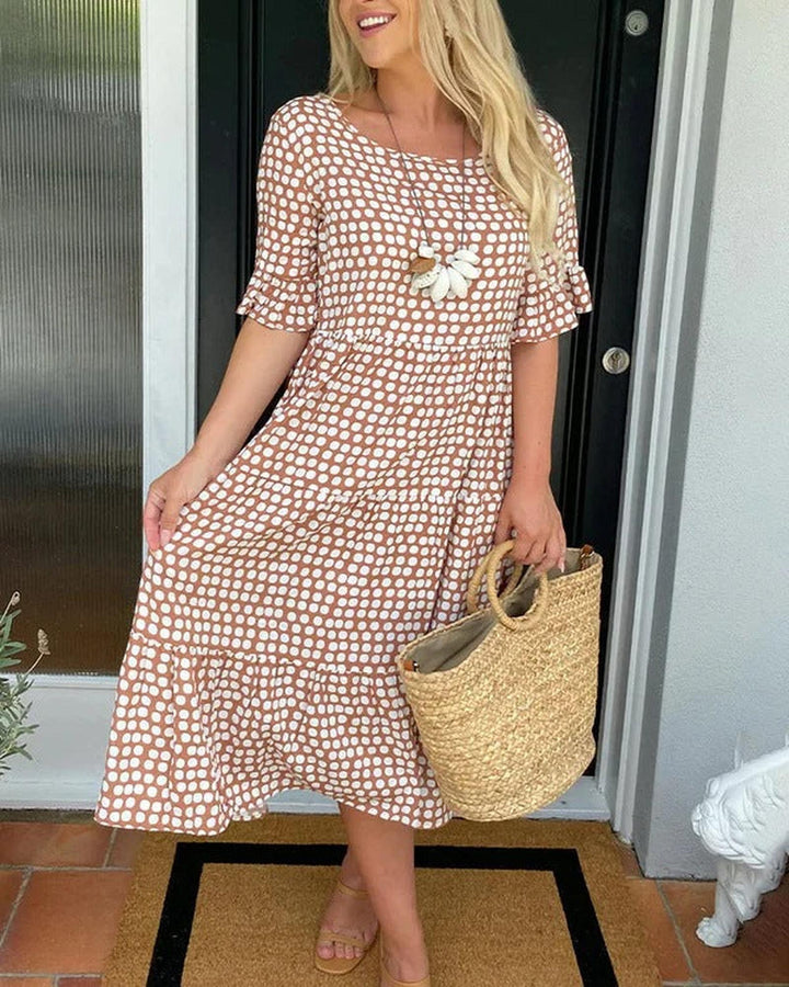 Lauren | Women's Printed Tiered Midi Summer Dress