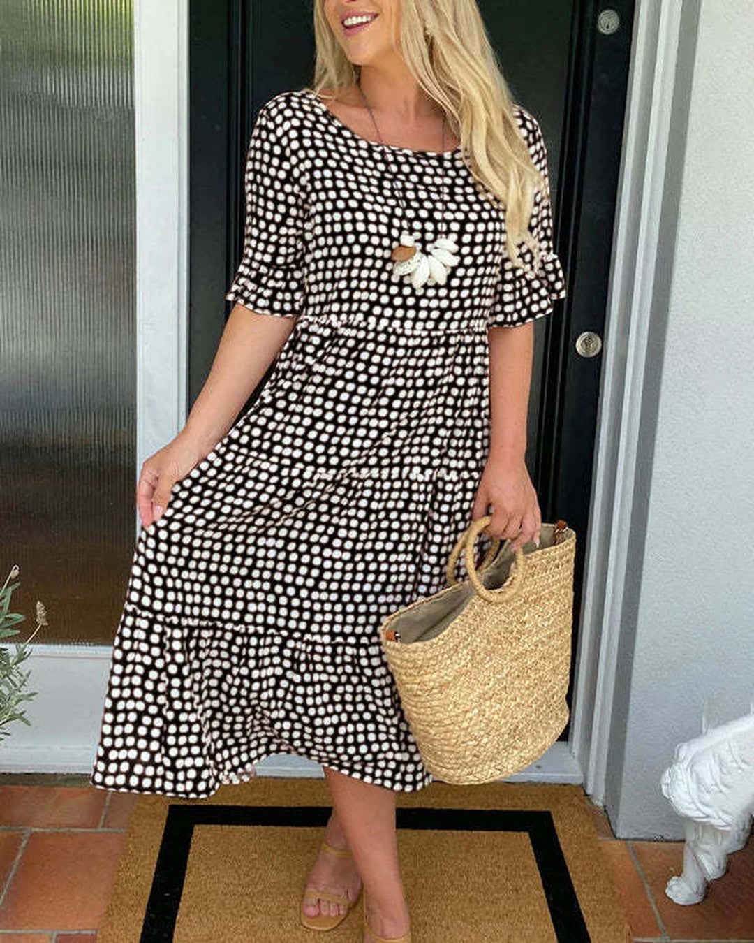 Lauren | Women's Printed Tiered Midi Summer Dress