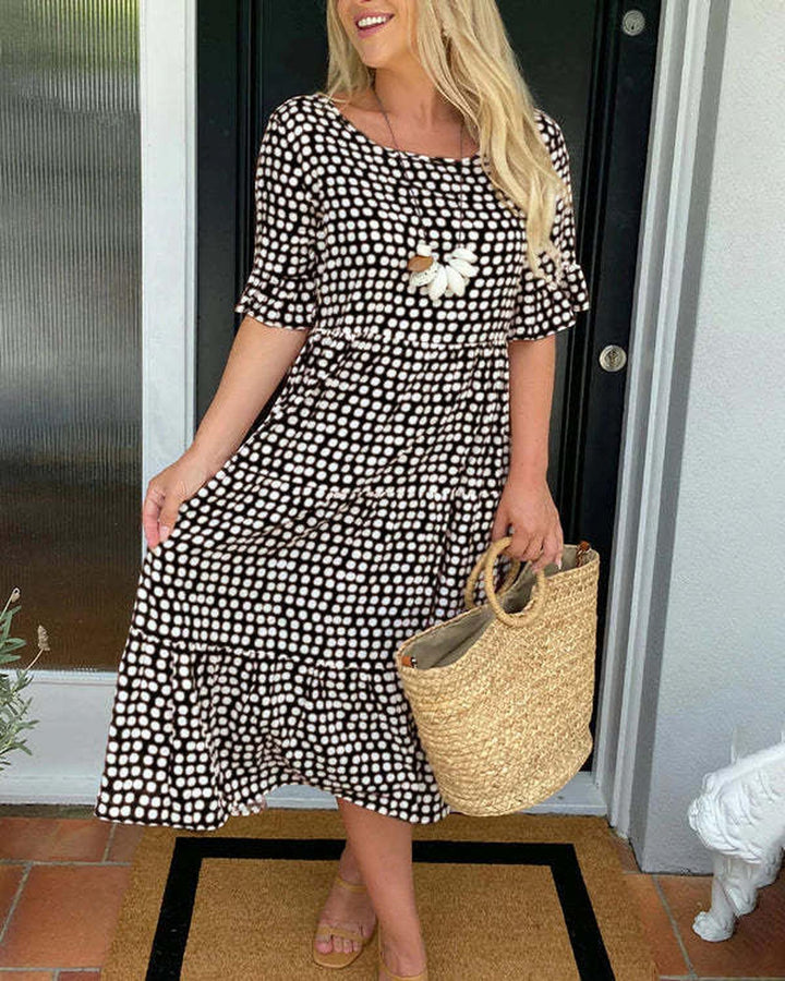 Lauren | Women's Printed Tiered Midi Summer Dress