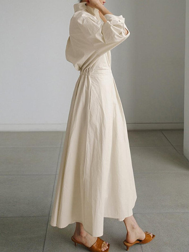 Lauren | Women's Summer Midi Long Sleeve Shirt Dress
