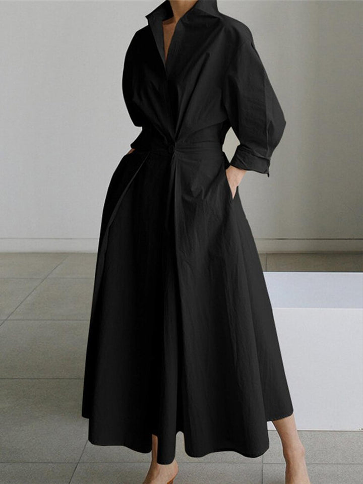 Lauren | Women's Summer Midi Long Sleeve Shirt Dress
