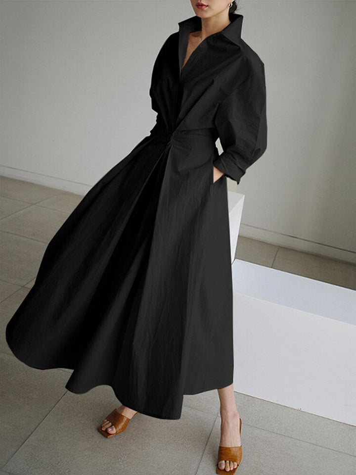 Lauren | Women's Summer Midi Long Sleeve Shirt Dress