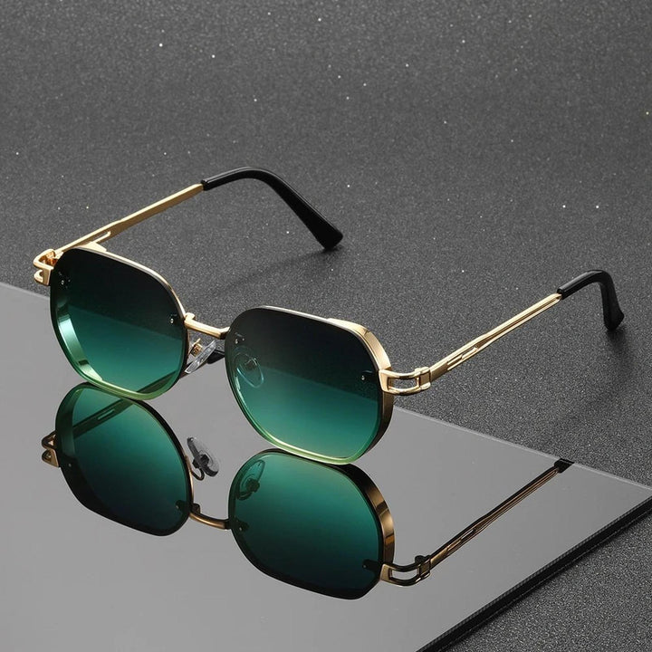 Layla | Sunglasses Gradient Alloy Metal Frame Rimless Modern