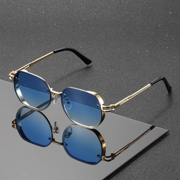 Layla | Sunglasses Gradient Alloy Metal Frame Rimless Modern