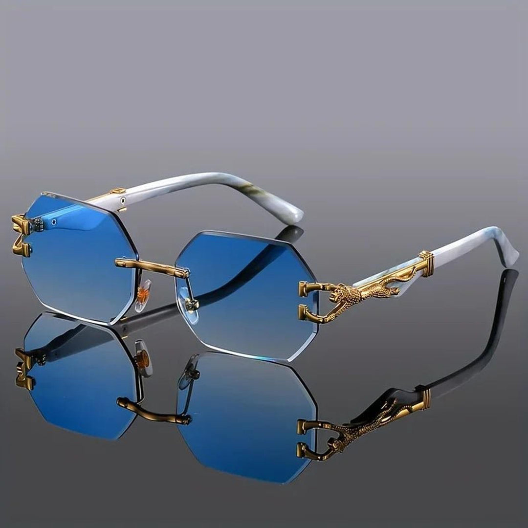 Layla | Sunglasses Rimless Geometric Gold Frame UV400 Protection