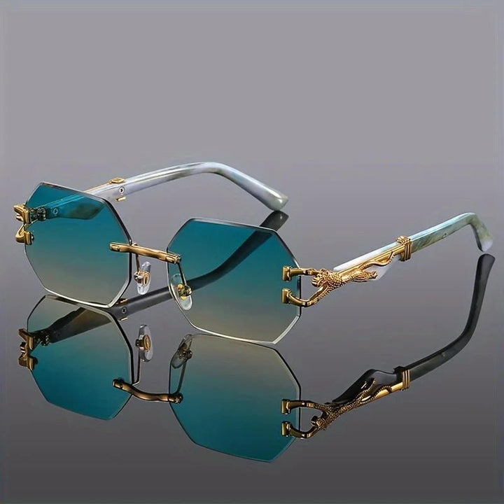 Layla | Sunglasses Rimless Geometric Gold Frame UV400 Protection