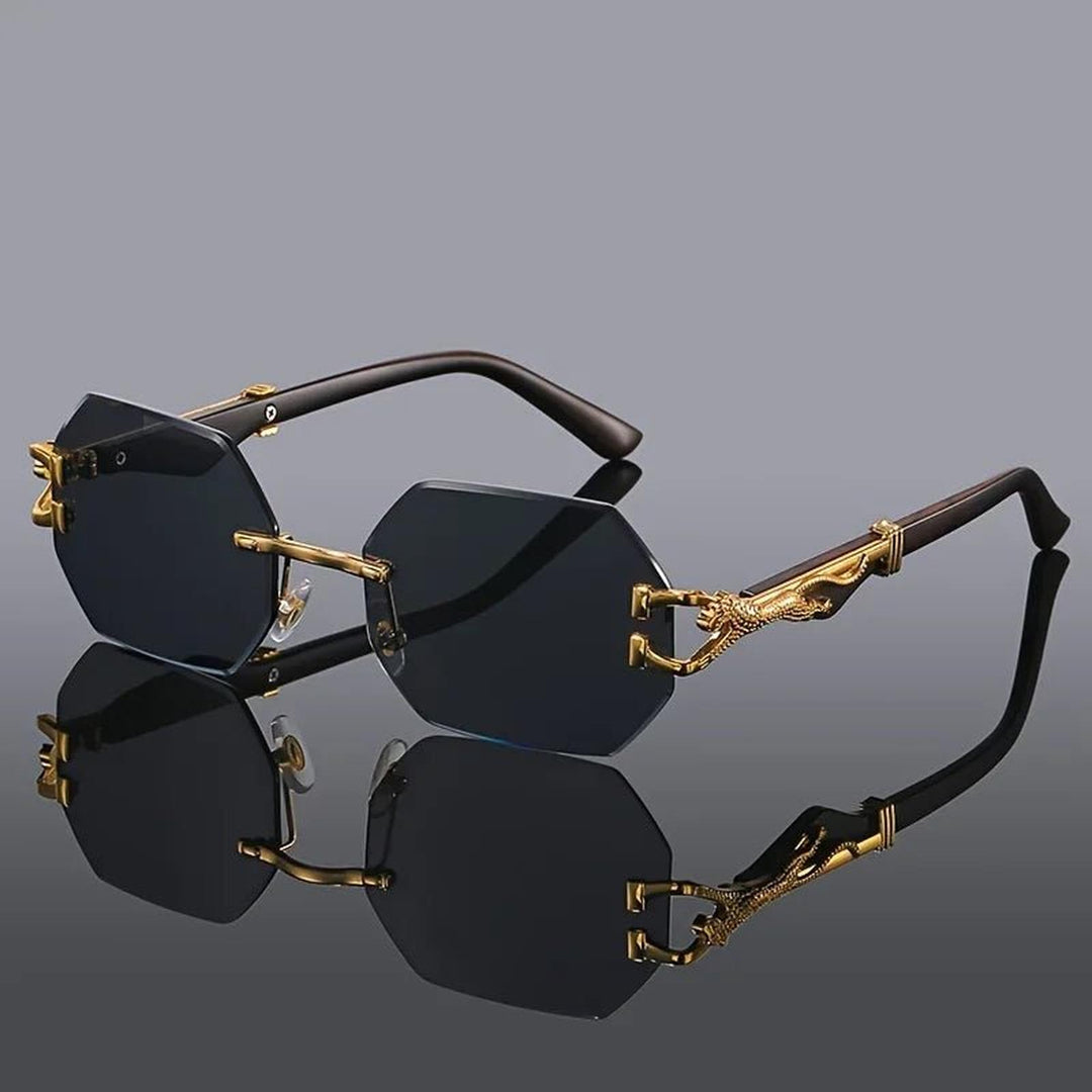 Layla | Sunglasses Rimless Geometric Gold Frame UV400 Protection