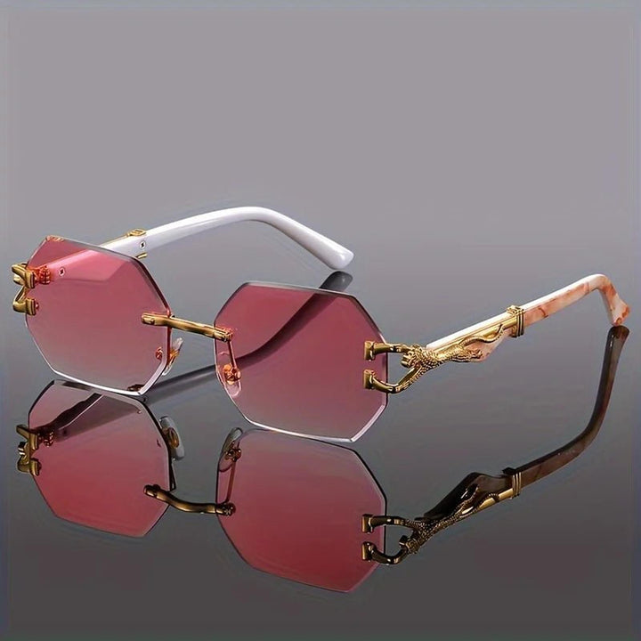 Layla | Sunglasses Rimless Geometric Gold Frame UV400 Protection