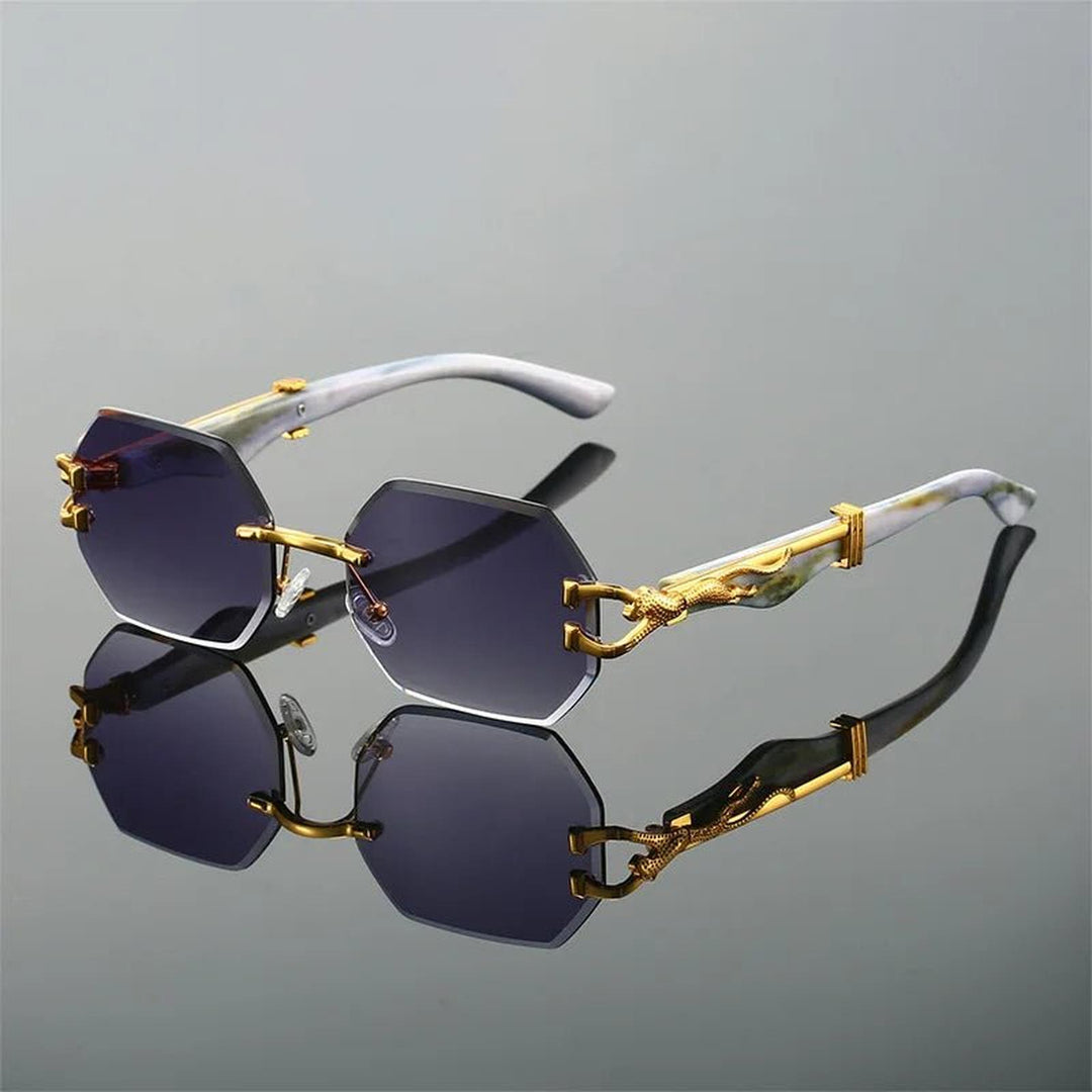 Layla | Sunglasses Rimless Geometric Gold Frame UV400 Protection