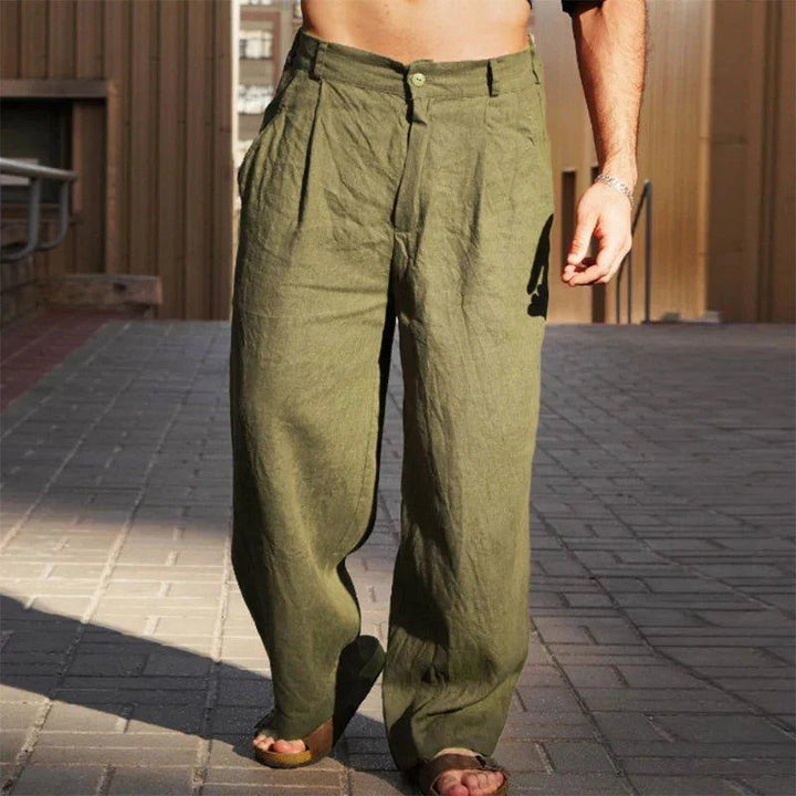 Lucas | Men's Linen Wide-Leg Pants Pleated Relaxed Fit Summer