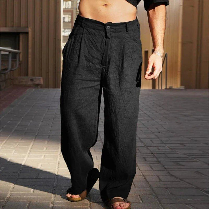 Lucas | Men's Linen Wide-Leg Pants Pleated Relaxed Fit Summer