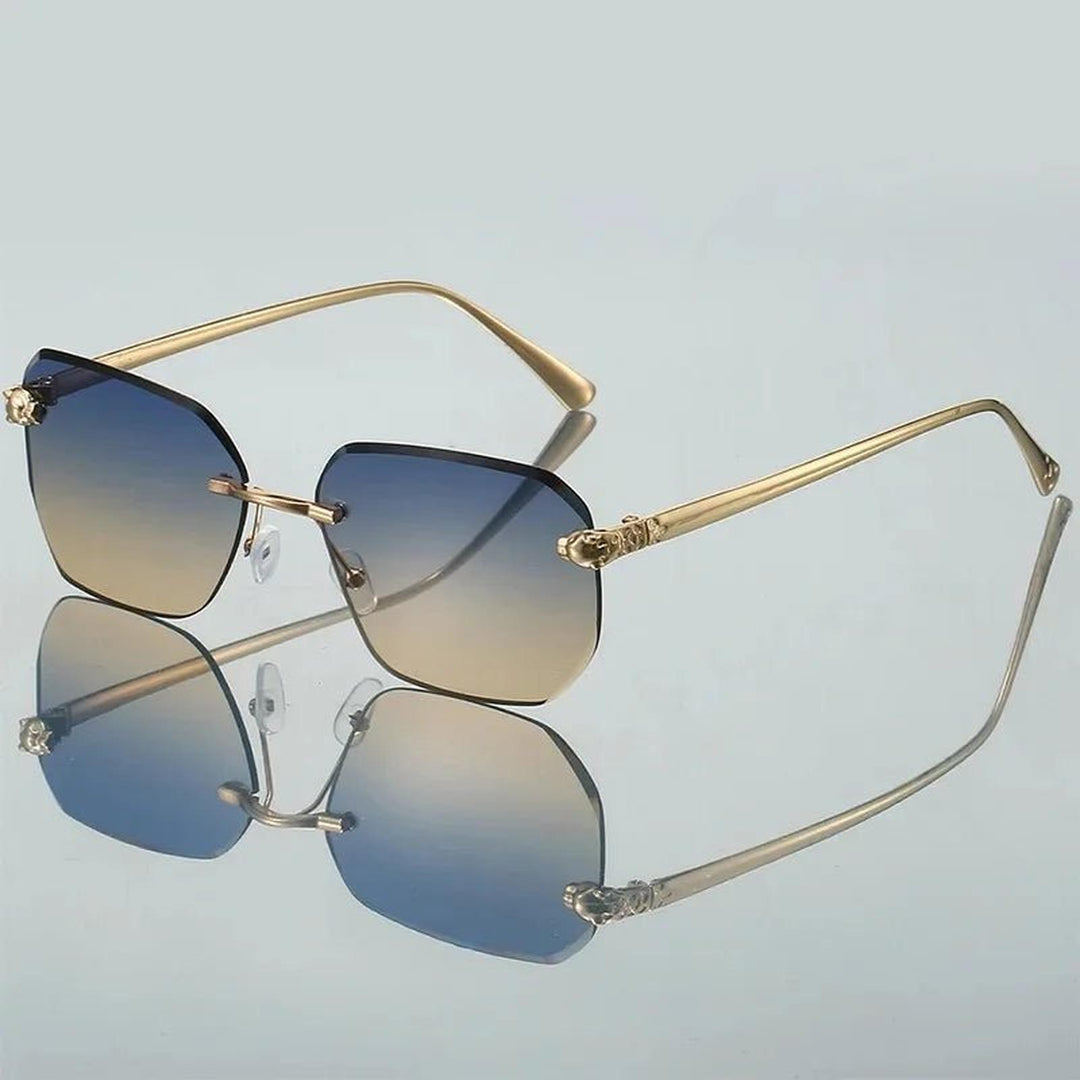Lucas | Sunglasses Gradient Rimless UV400 Protection Gold Temples