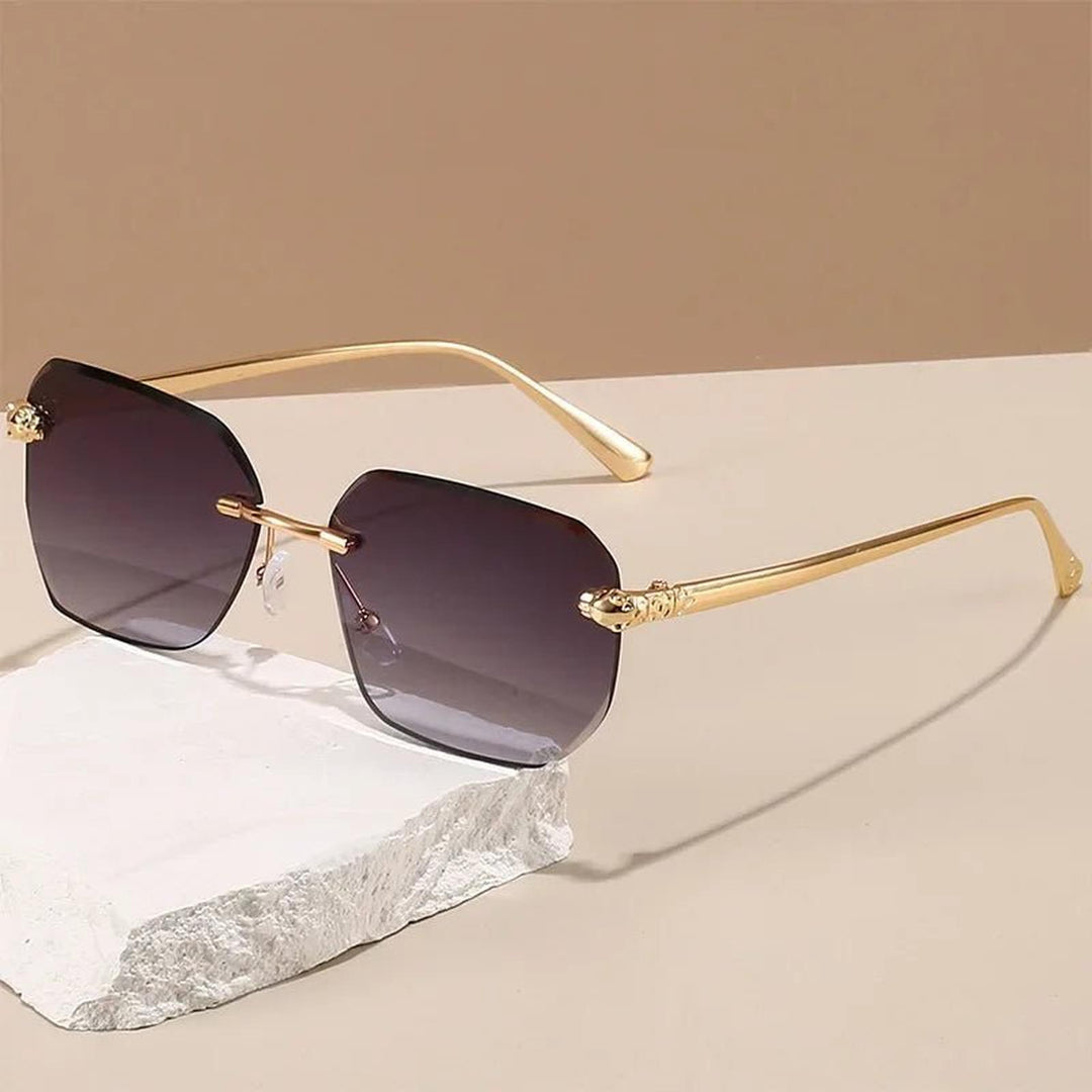 Lucas | Sunglasses Gradient Rimless UV400 Protection Gold Temples
