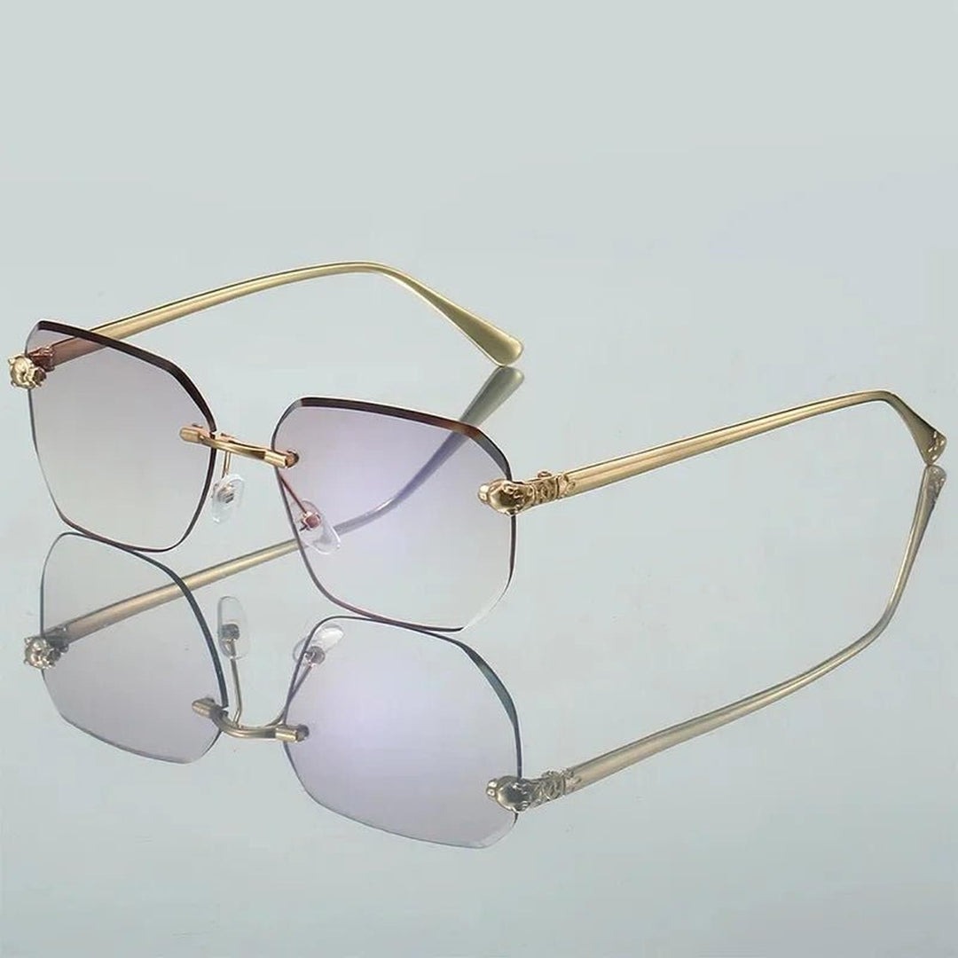 Lucas | Sunglasses Gradient Rimless UV400 Protection Gold Temples