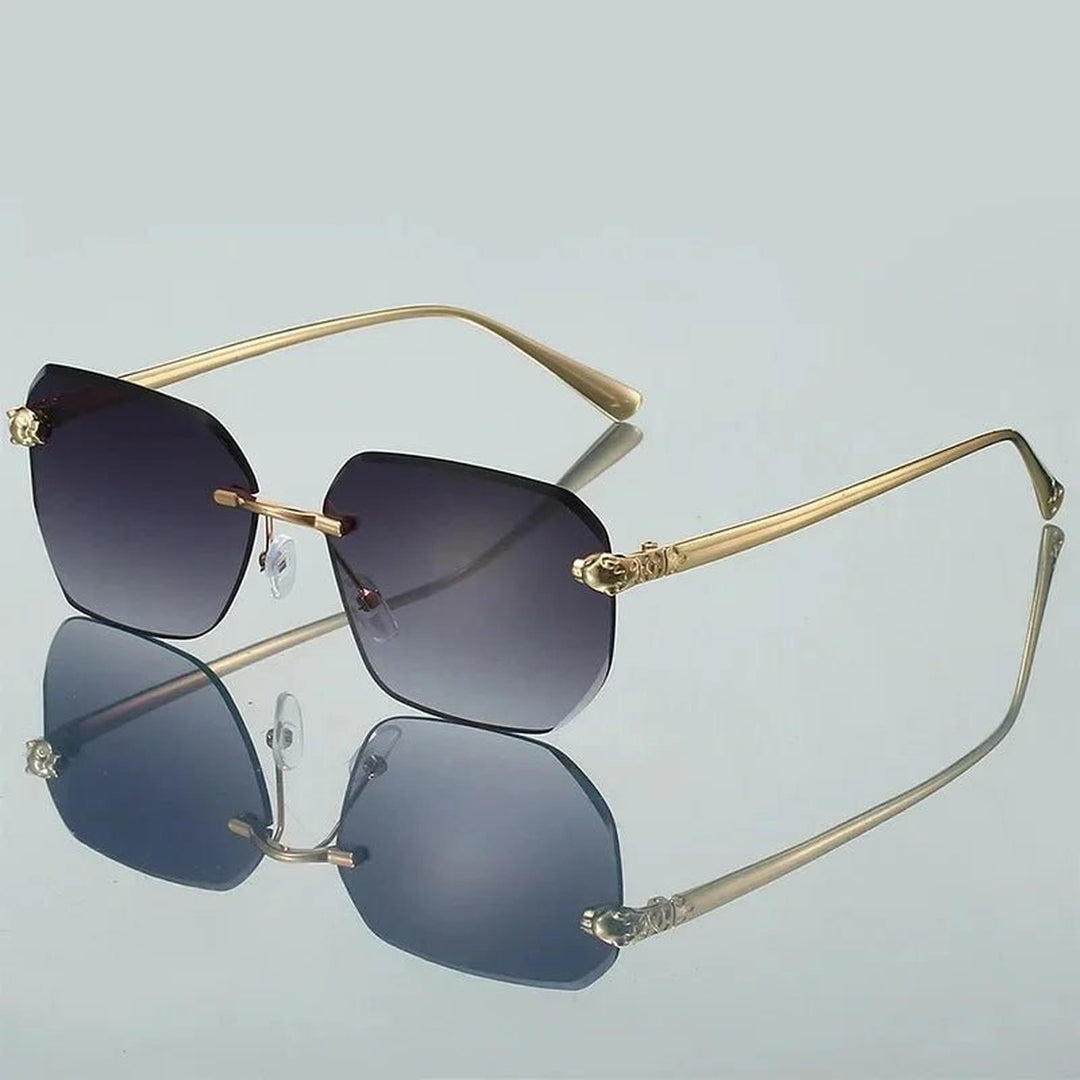 Lucas | Sunglasses Gradient Rimless UV400 Protection Gold Temples