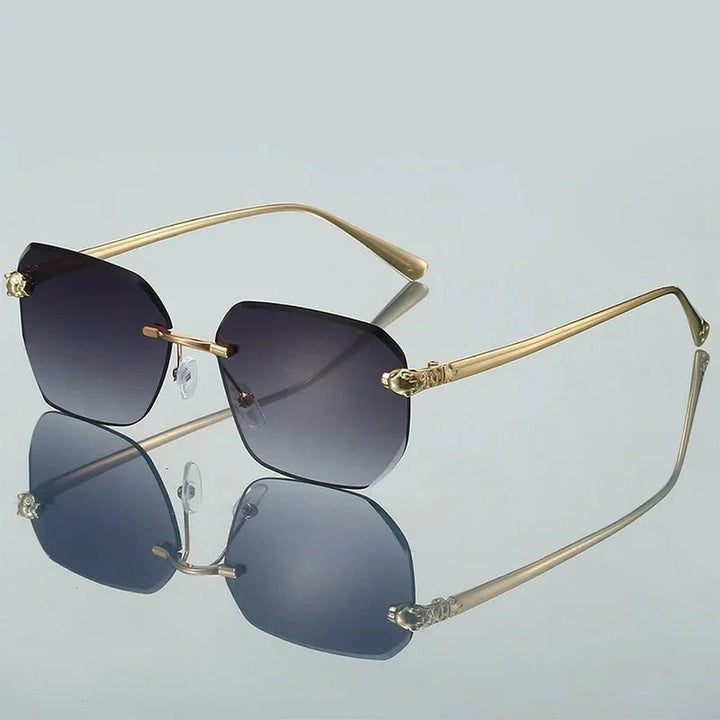 Lucas | Sunglasses Gradient Rimless UV400 Protection Gold Temples