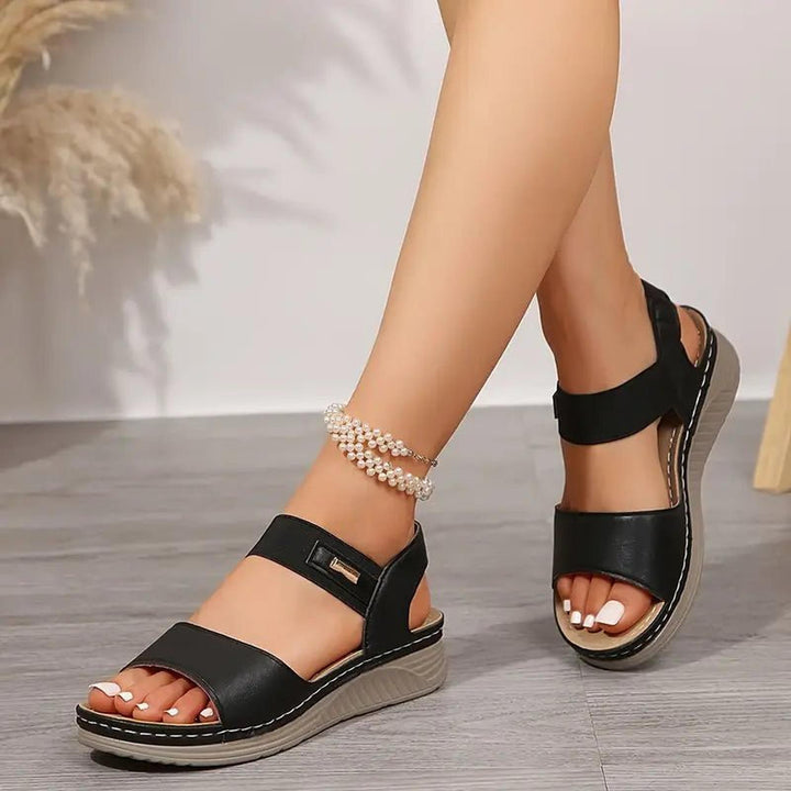Luna | Orthopedic Sandals Women Velcro Straps Comfort Wedge