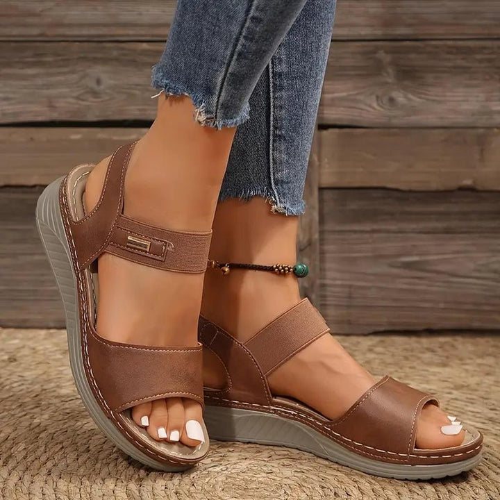 Luna | Orthopedic Sandals Women Velcro Straps Comfort Wedge