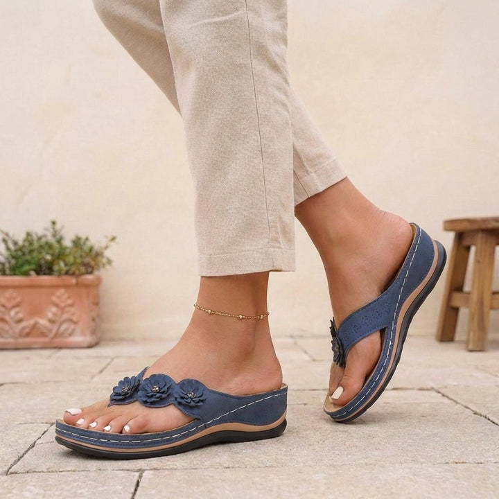 Luna | Orthopedic Wedge Flip-Flops Floral Open Toe Sandals