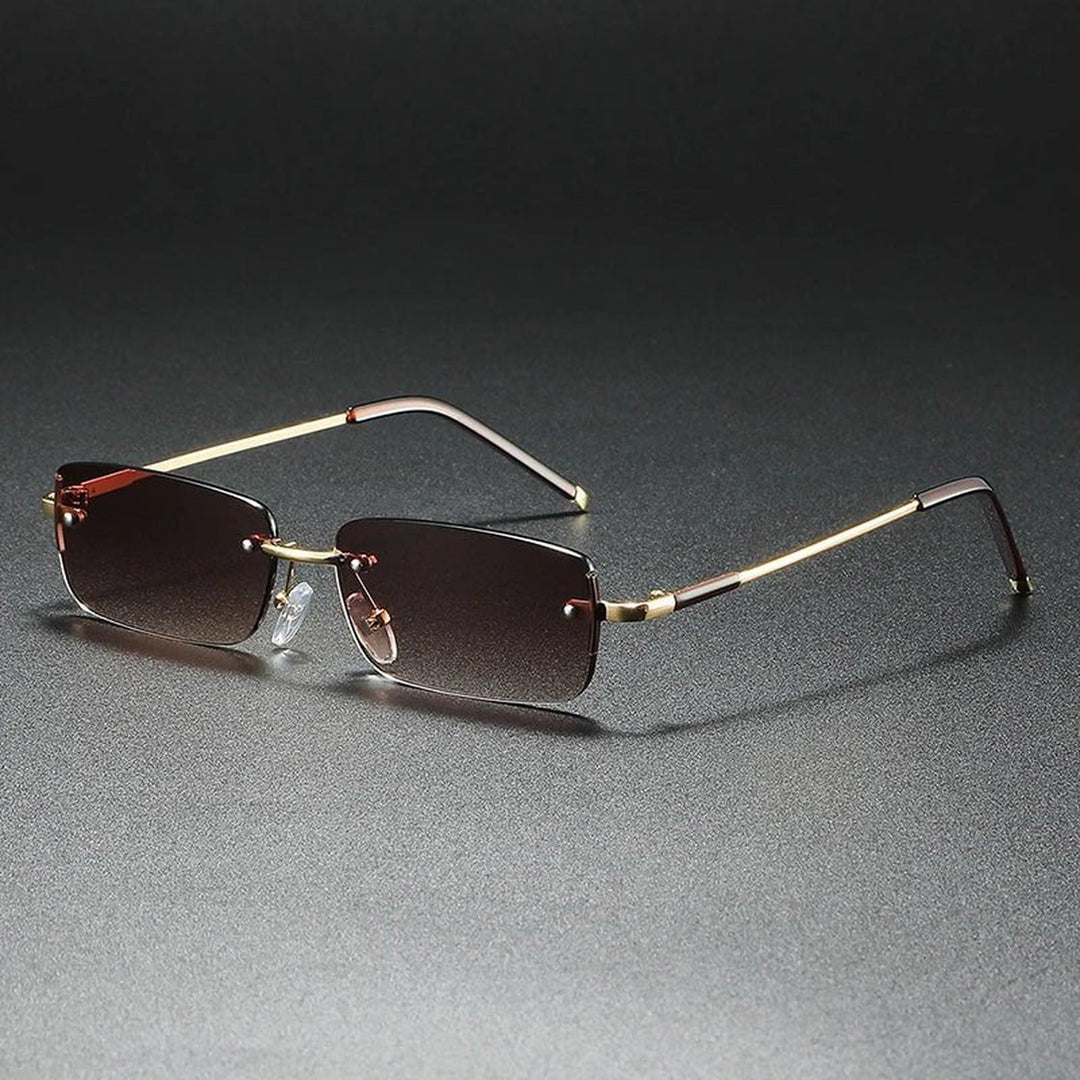 Luna | Sunglasses Rimless Rectangular Gold Gradient UV400
