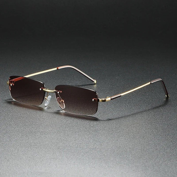 Luna | Sunglasses Rimless Rectangular Gold Gradient UV400