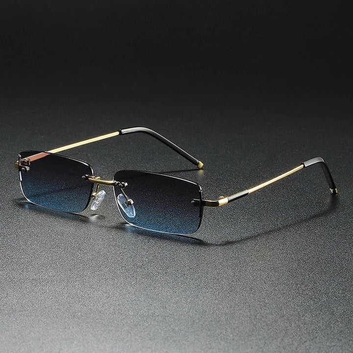 Luna | Sunglasses Rimless Rectangular Gold Gradient UV400