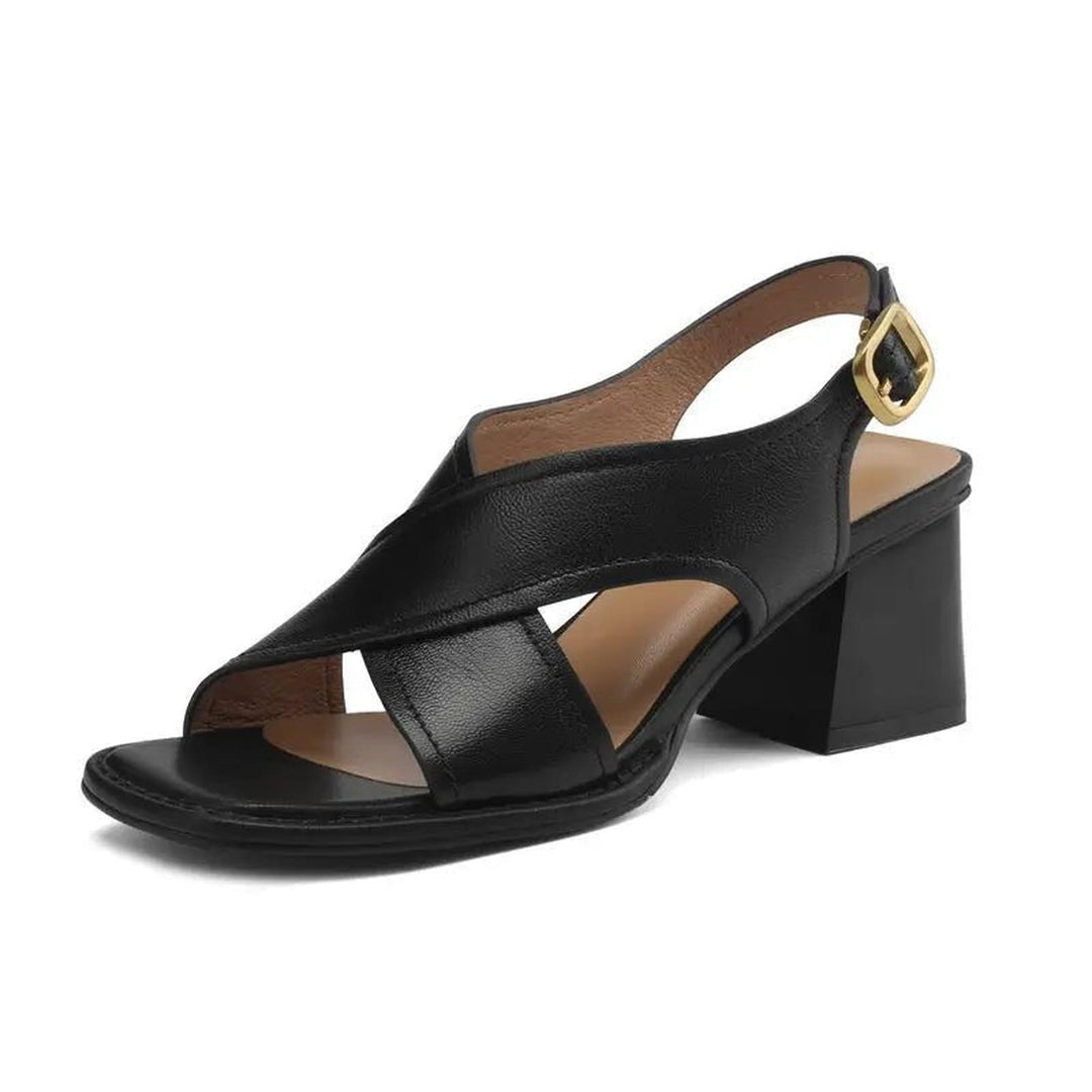 Madison | Fisherman Sandals Leather Crossover Straps Block Heel