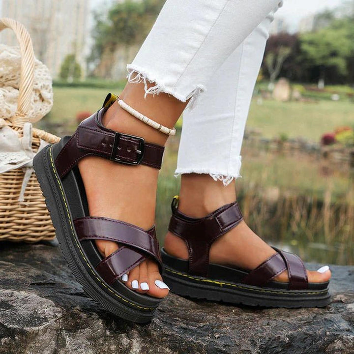Madison | Women's Buckle Strap Platform Espadrilles Sandals