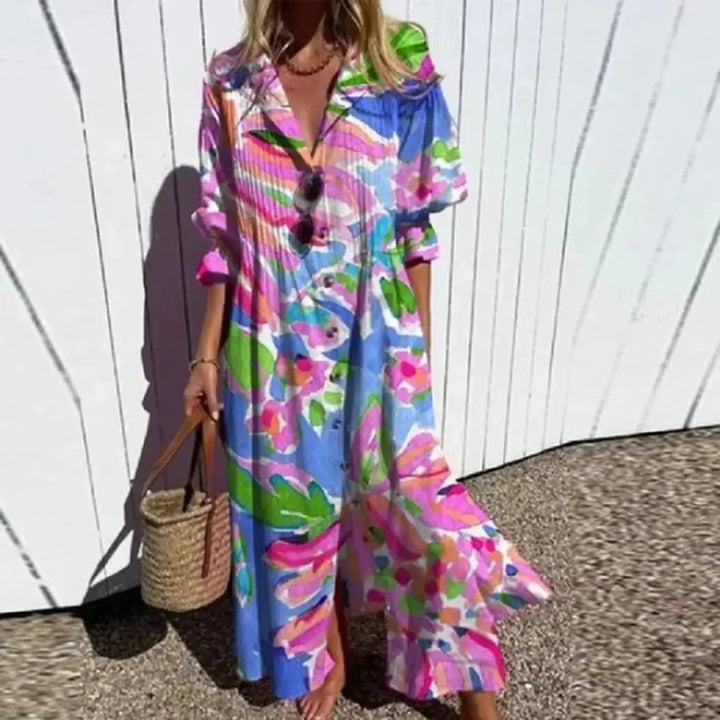 Madison | Women's Summer Floral Maxi Long Sleeve Dress