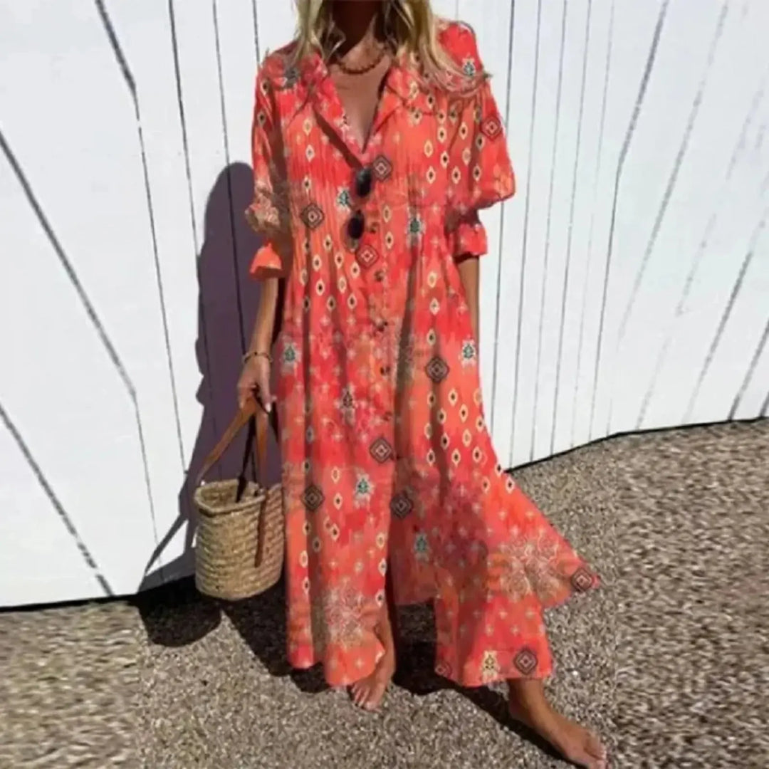 Madison | Women's Summer Floral Maxi Long Sleeve Dress