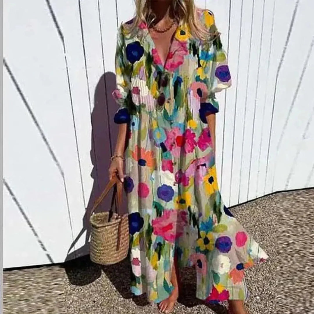 Madison | Women's Summer Floral Maxi Long Sleeve Dress