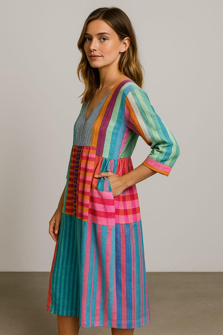 Marena | Prismblock Midi Dress