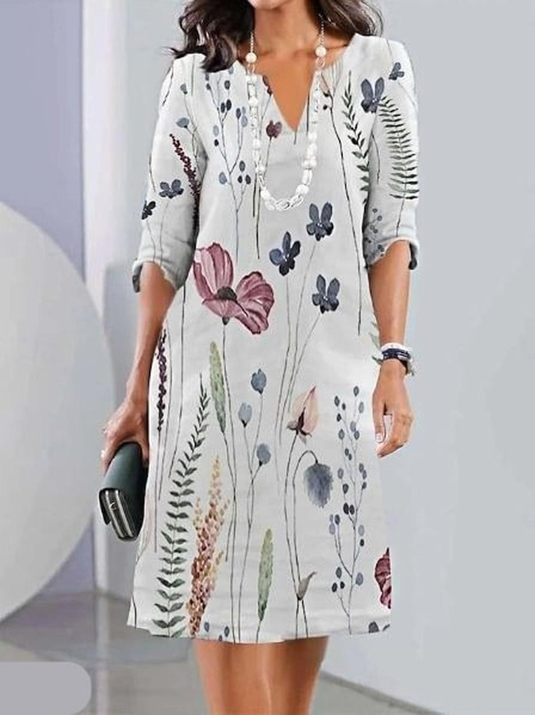 Margaret | Women's Summer Floral Midi Short Sleeve Dress