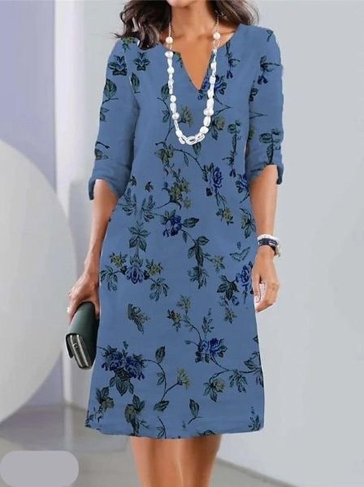 Margaret | Women's Summer Floral Midi Short Sleeve Dress