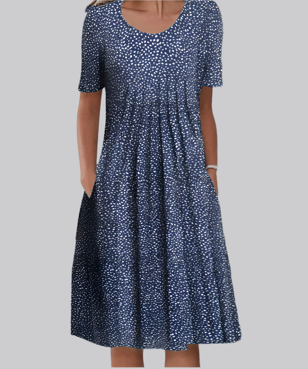 Maria | Women's Summer Printed Midi Short Sleeve Dress