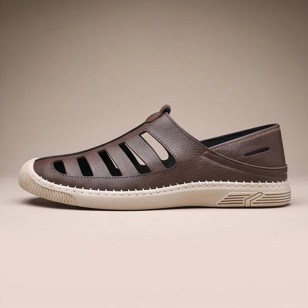 Matthew | Men's Leather Fisherman Sandals Closed-Toe Slip-On