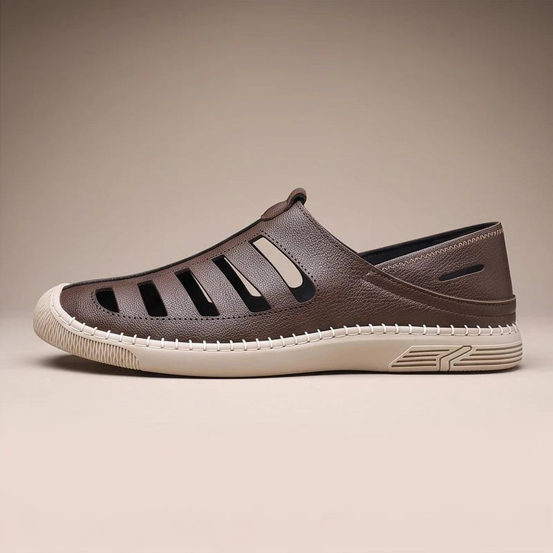 Matthew | Men's Leather Fisherman Sandals Closed-Toe Slip-On