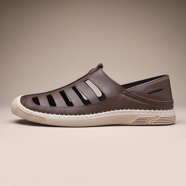 Matthew | Men's Leather Fisherman Sandals Closed-Toe Slip-On