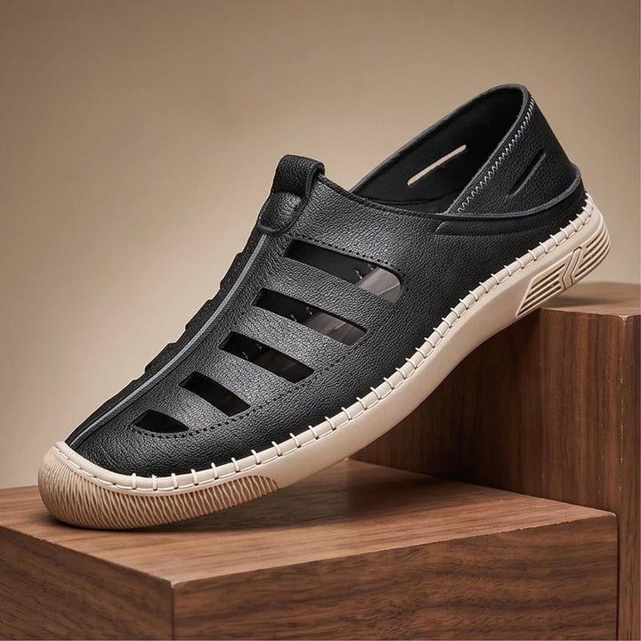 Matthew | Men's Leather Fisherman Sandals Closed-Toe Slip-On