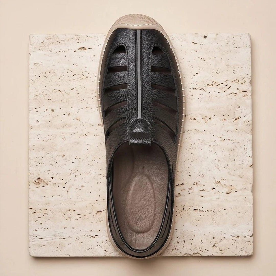 Matthew | Men's Leather Fisherman Sandals Closed-Toe Slip-On
