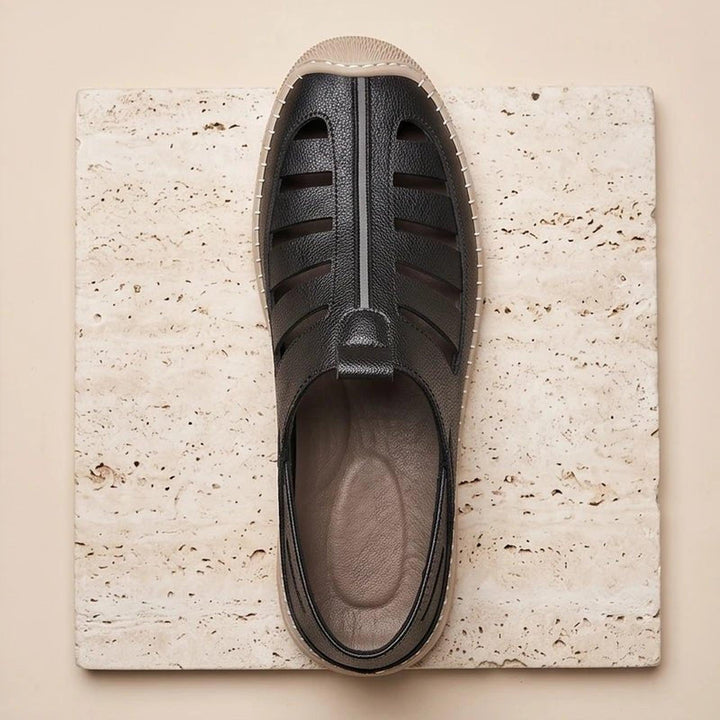 Matthew | Men's Leather Fisherman Sandals Closed-Toe Slip-On